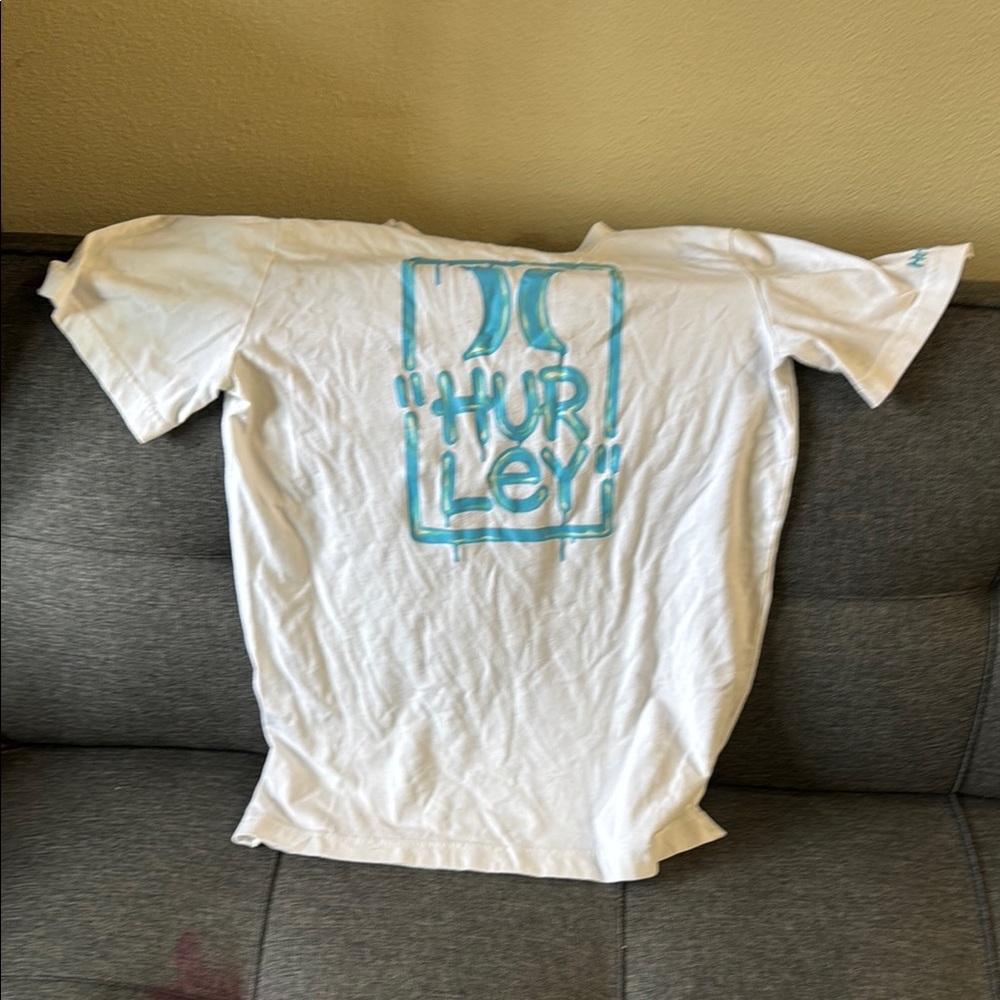 Hurley Kids White Tee with Blue Logo